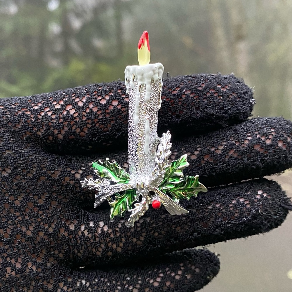 Christmas Candle Brooch Holiday Party